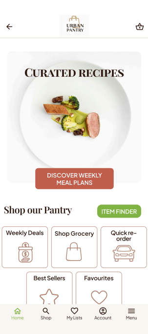 Design system components for Urban Pantry, highlighting visual hygiene and interaction affordance for a luxury retail product.